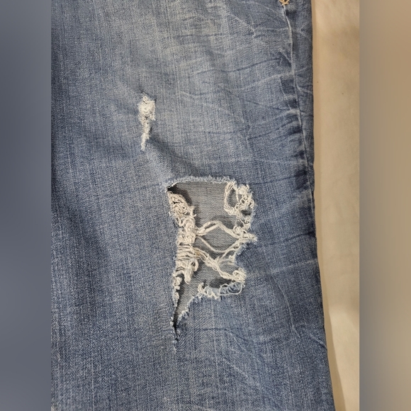 Lane Bryant Genius Fit Distressed Crop Blue Jeans Medium Wash size 18 - Picture 6 of 13